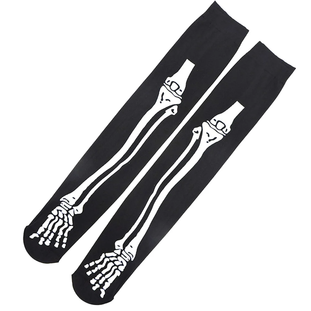 

60Cm Knee High For Cosplay Halloween Carnival Bone Design Long Lasting Wear Easy Socks Halloween Knee