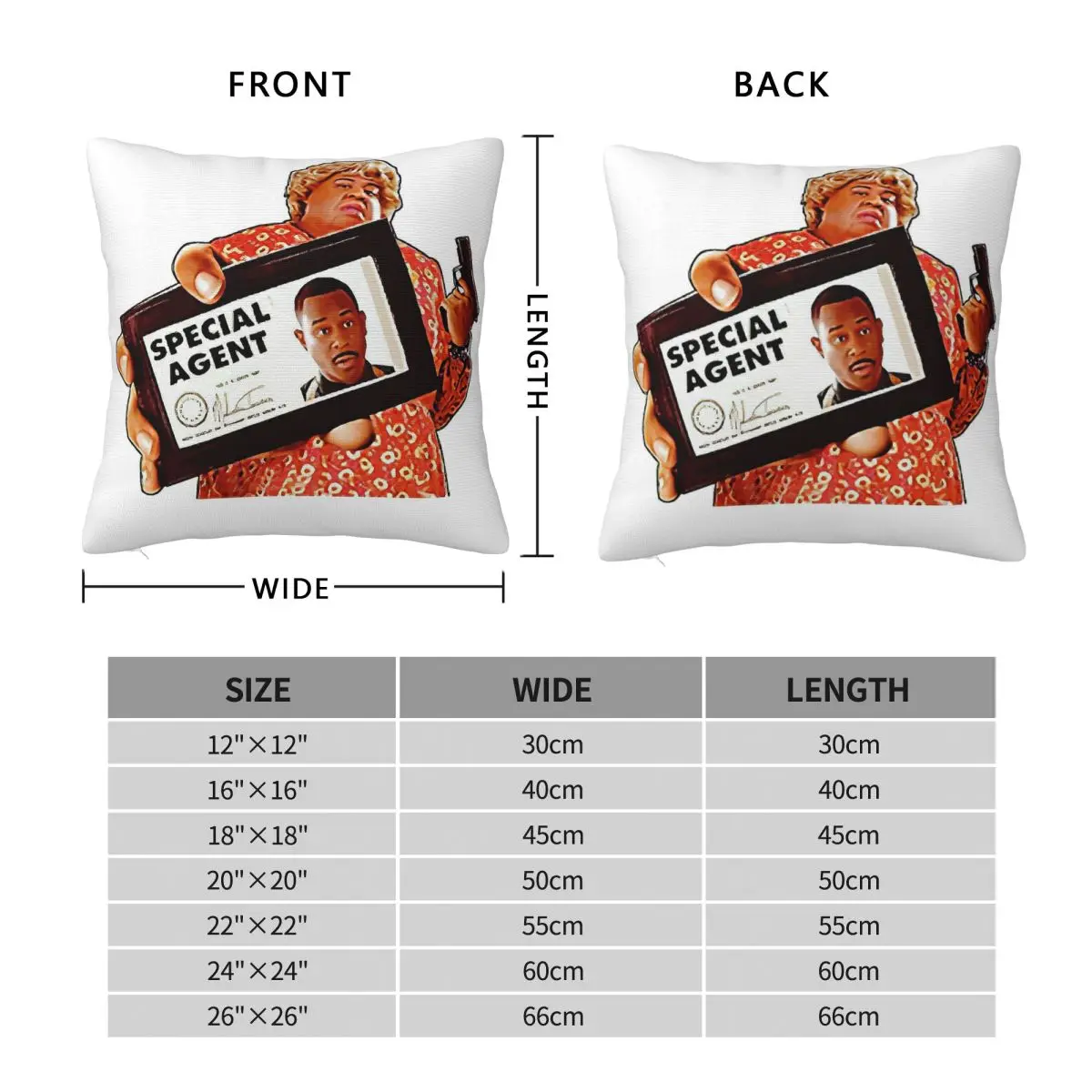 Big Mommas House Special Agent Square Pillowcase Polyester Linen Velvet Creative Zip Decor Car Cushion Cover 45x45