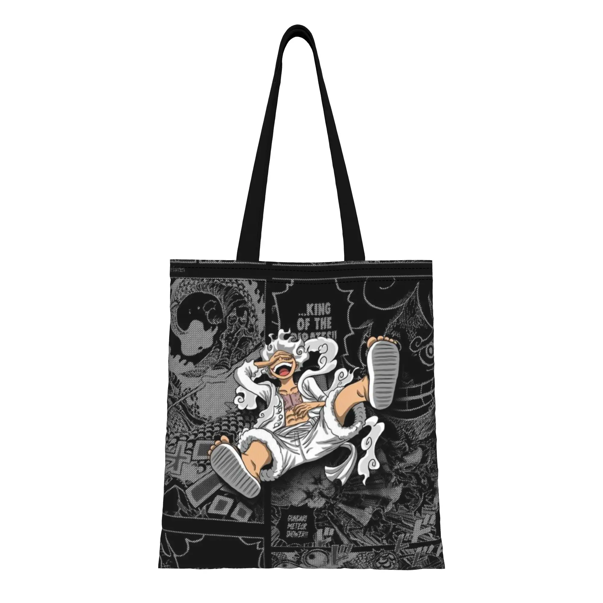 

Сумка-тоут из холщовой ткани One Piece с Луффи (21) – идеальный вариант для женщин, любящих активный отдых, с верхней ручкой, к началу учебного года.