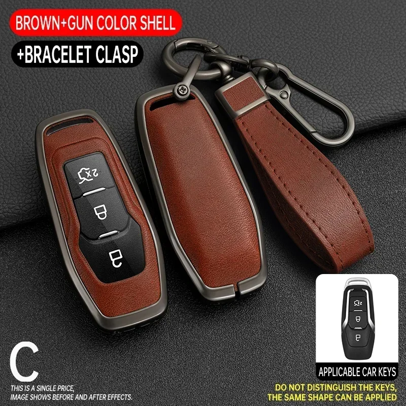 

For Ford Focus 3 4 ST Mondeo 5 MK5 Mustang F-150 Explorer Edge Fiesta Kuga MK3 4 TPU Zinc Alloy Remote Key Case Cover Holder