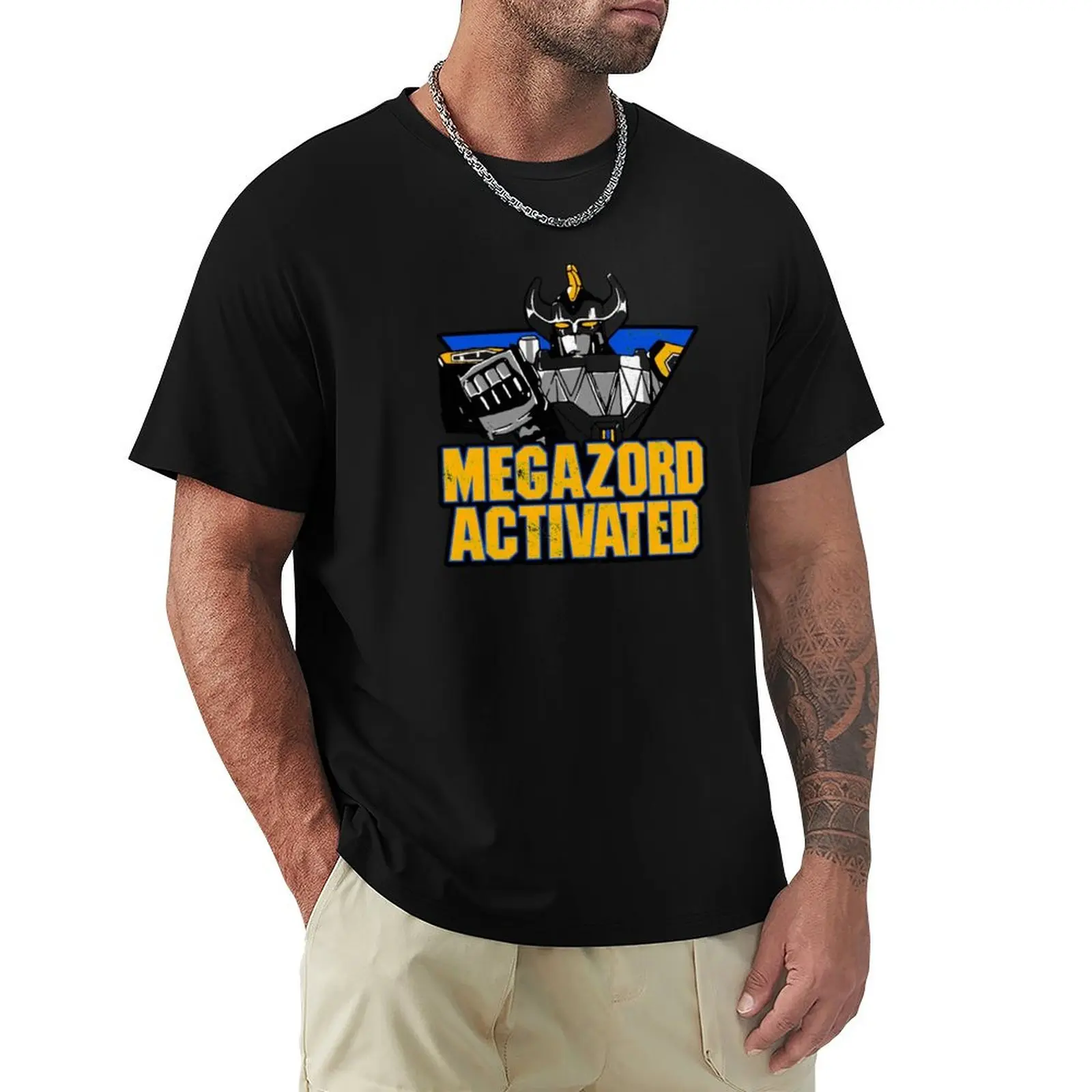 

Megazord Activated T-Shirt blue lock quick drying summer tops vintage anime shirt shirts men graphic