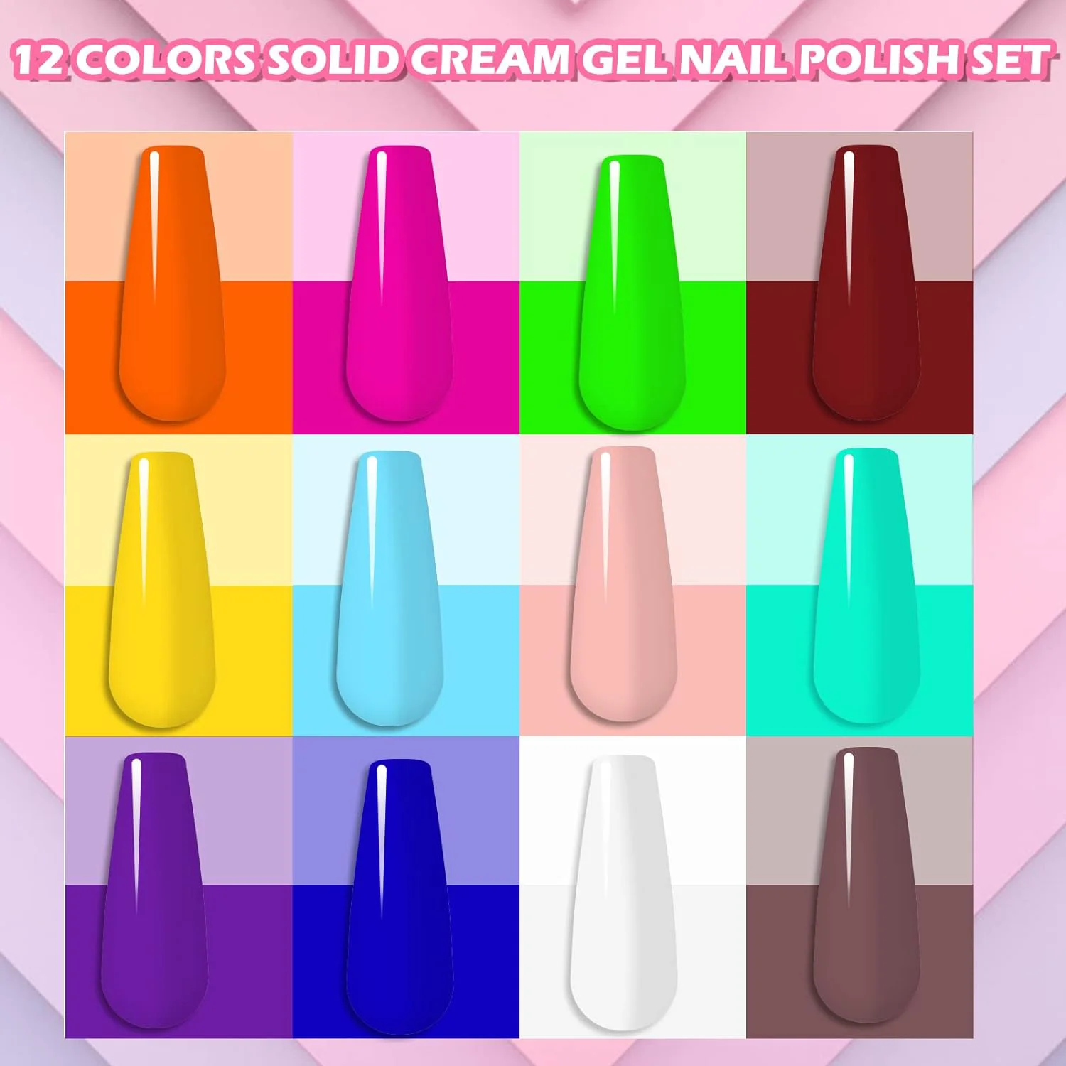 36-Farben-Nagelkunst-Set mit Gelbeschichtung, festes Kleber-Beschichtungsgel