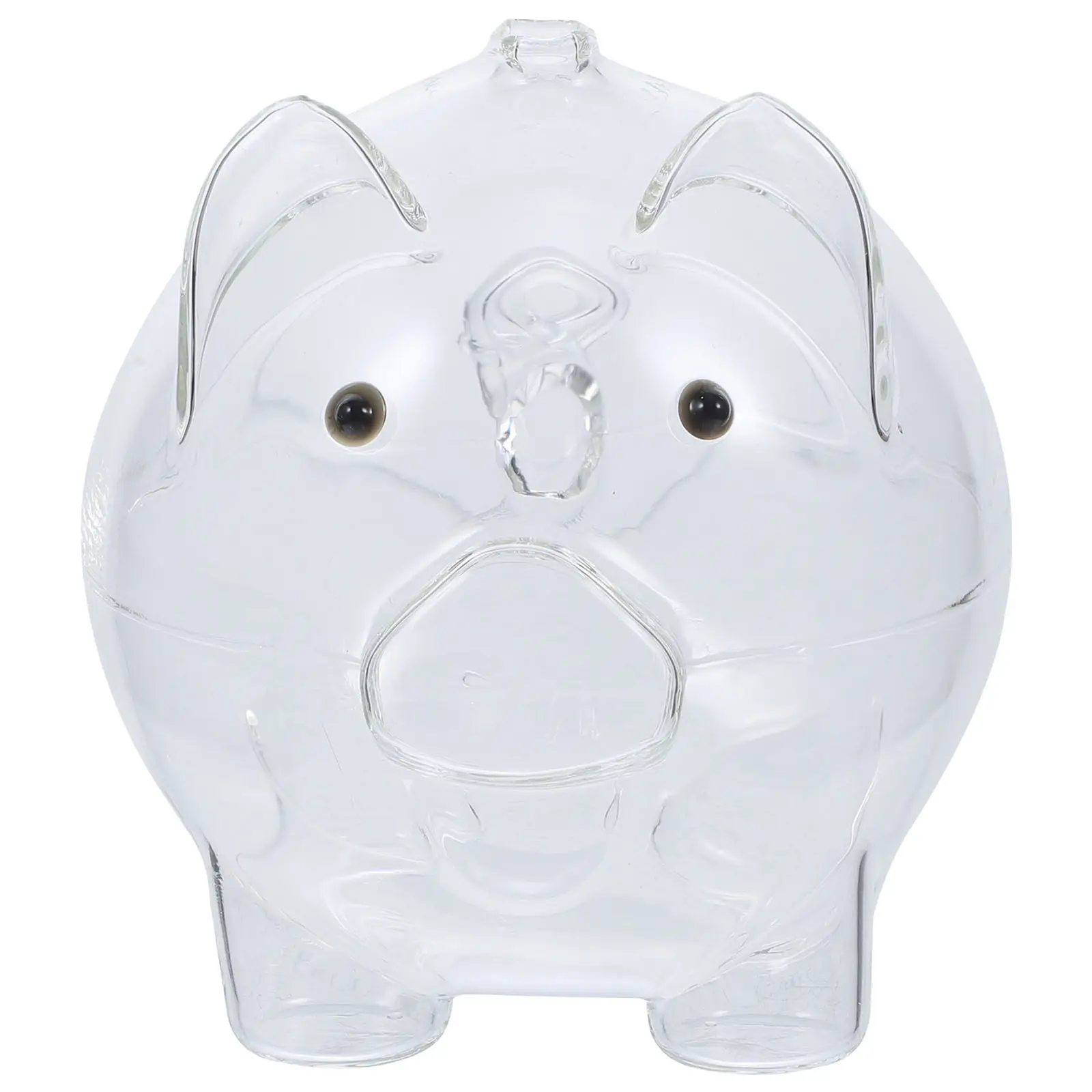 

Glass Piggy Bank Transparent Pig-Shaped Money Box for Kids Toddlers and Adults Creative Savings Tool Desktop Decoration Clear