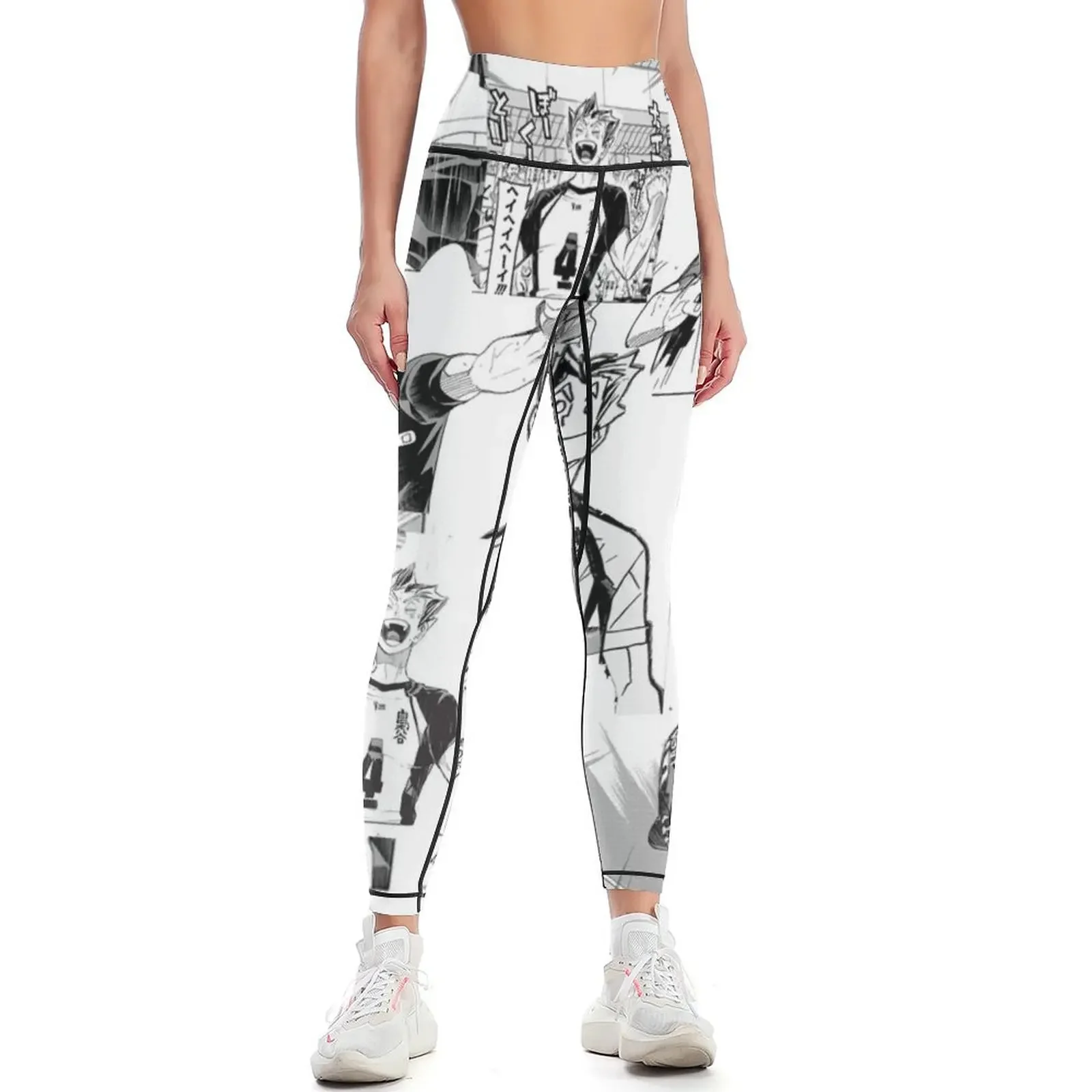 

Bokuto manga panels Leggings sporty woman push up Jogger pants gym top sports shirts gym Womens Leggings