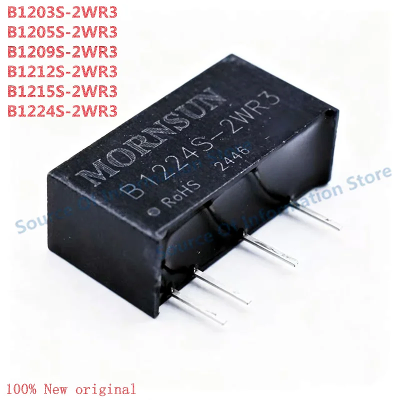 5Pcs B1203S-2WR3 / B1205S-2WR3 / B1209S-2WR3 / B1212 / B1224 Power Module 2W 1500VDC Isolation SIP-4 DC-DC Converter