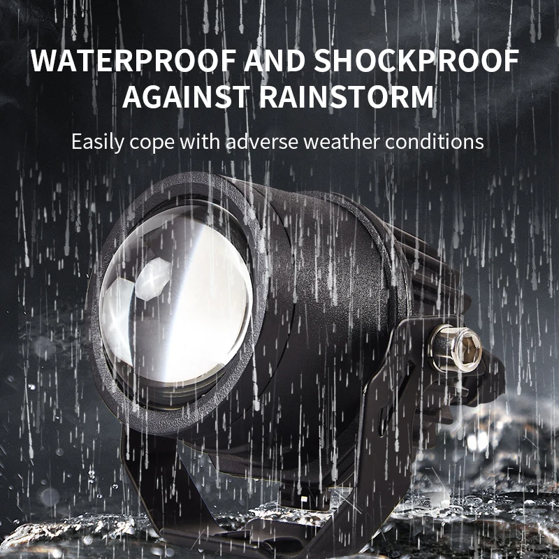Farol de motocicleta led, farol integral tangente de feixe alto e baixo, lâmpada auxiliar
