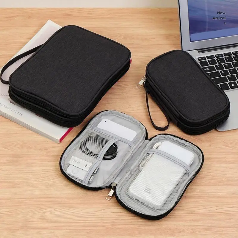 CORA Double Layer Electronics Storage Bag Featuring Upper For Thin Items Lower For Thick Devices Portable And Waterproof