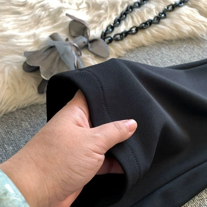 موضة جديدة سليم متوهج السراويل النساء الخريف عالية الخصر رقيقة الماس جيب جرس قيعان دعوى بنطلون الملابس النسائية