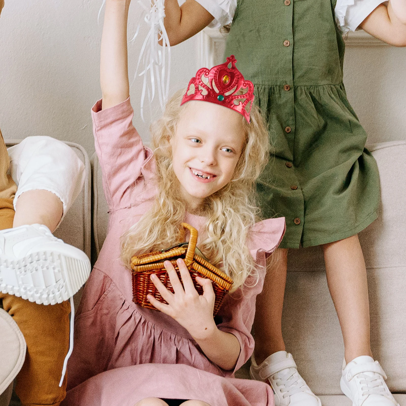 

6 шт., головной убор принцессы с короной для дня рождения для девочек, удобный прочный аксессуар с короной для косплея для маленьких девочек