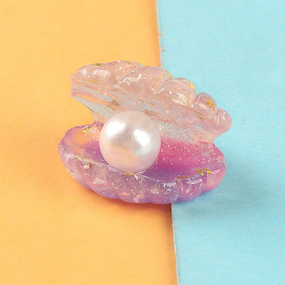 

16 шт. светящиеся в темноте миниатюрные полимерные ракушки с жемчужным декором, крошечные украшения в виде ракушек для рабочего стола, сада, аквариума, микроландшафта