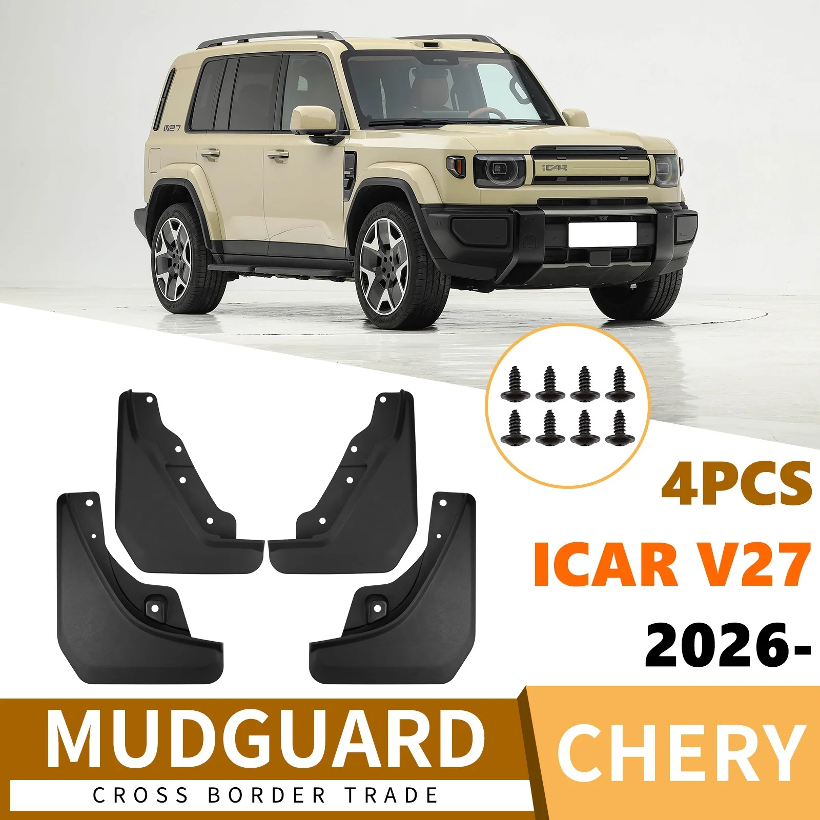 

For 2026 Chery iCAR V27 Mud Flaps Splash Guards, Car Tire Mudguards, Exterior Modification Accessories