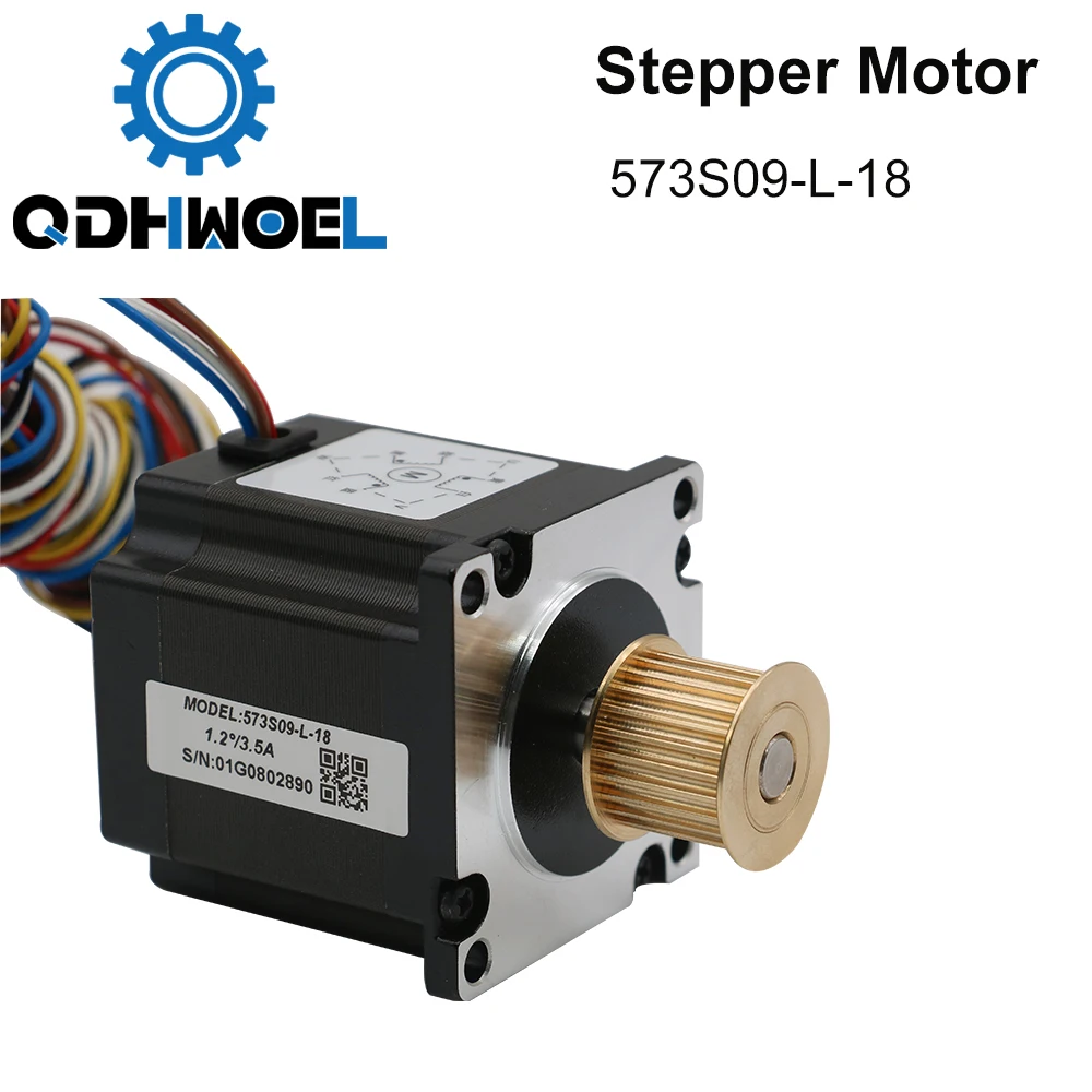 QDHWOEL  Leadshine 3 Phase Stepper Motor 573S09-L-18 for NEMA23 3.5A Length 50mm Shaft 6.35mm