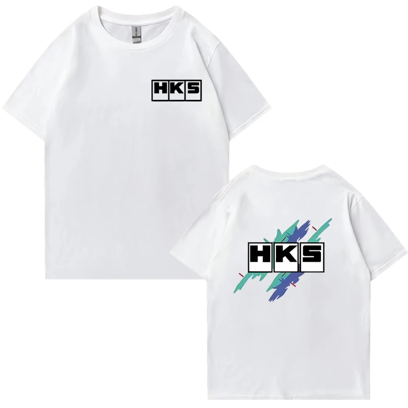 Japanese JDM Improved HKS Endless Car Graphic short sleeve t-shirts Cotton Men Women Oversized Tee shirt Double Sided Unisex Top