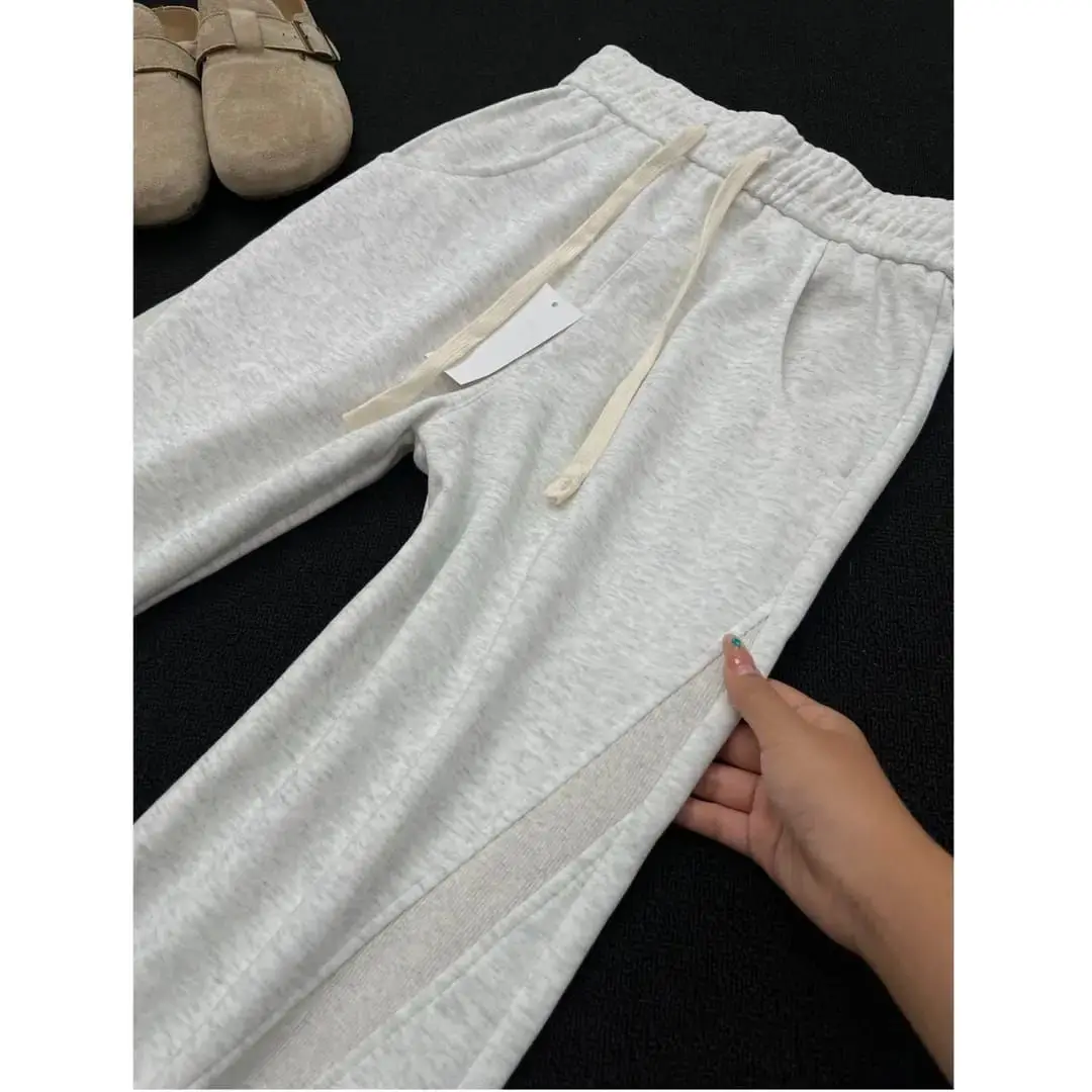 

Белые спортивные штаны с двойной леской B с наклонным вырезом и ножом для мужчин и женщин, спортивные штаны High Sense, прямые повседневные длинные брюки...