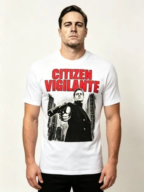 2026 Vintage T-Shirt Urban Character Graphic Unisex Couples Matching Tee Gift for Him Crew Neck Short Sleeve Street Casual Tee