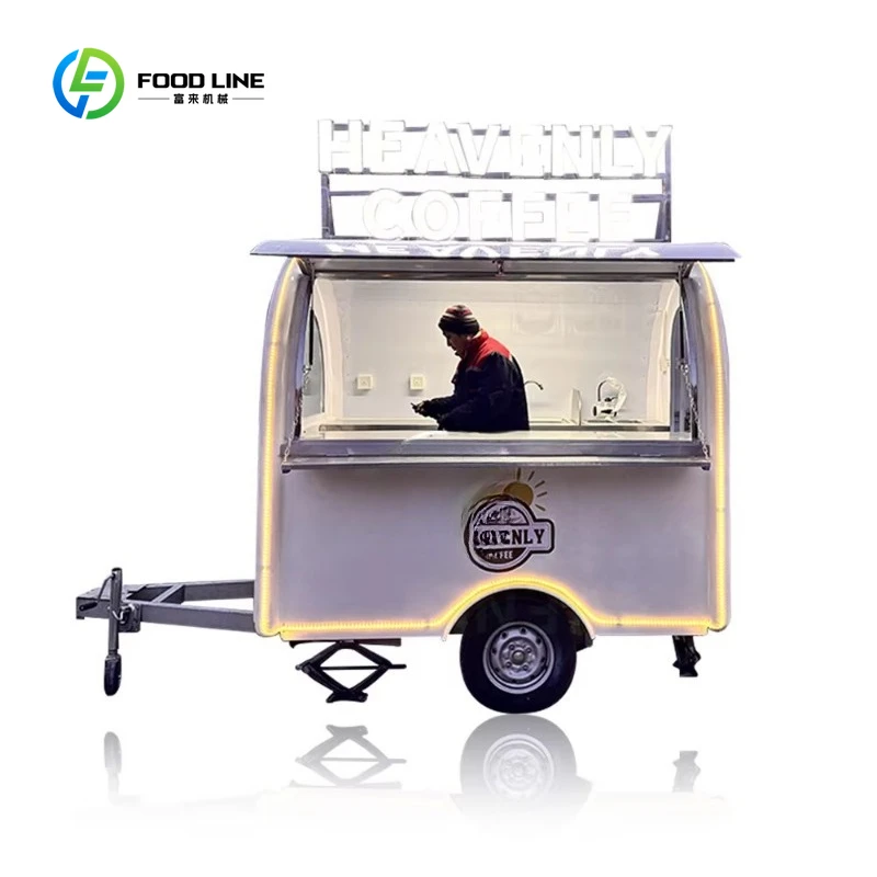 Customized Multifunctional Mobile Coffee Fast Food Trailer Round Model Hot Dog Pizza BBQ Food Trucks With Full Kitchen for Sale