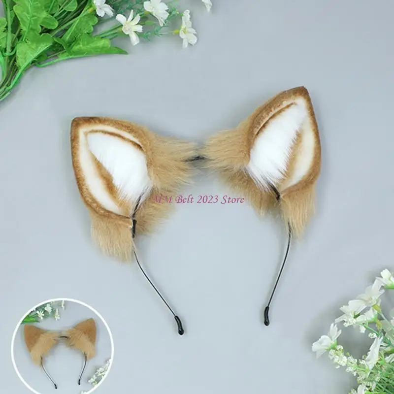 49ME الجدة عقال الكرتون الكلب شكل الأذن Hairhoop لطيف الشعر الفرقة للنساء فتاة #1