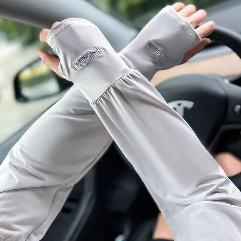 

Breathable Sunscreen Ice Silk Arm Sleeves Face Mask Summer Outdoor Car Driving Uv Protection Arm Cover for Men Women Running