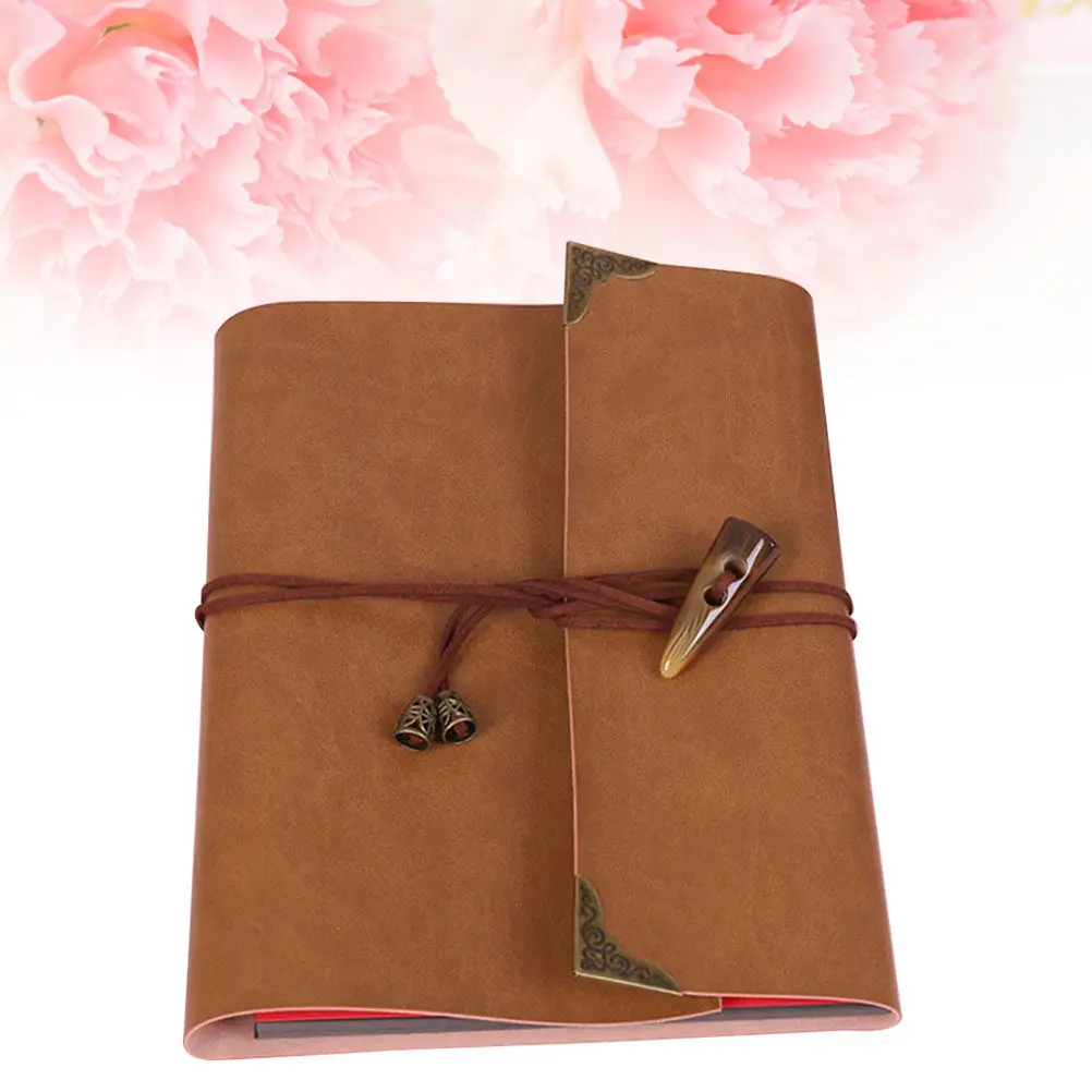 Retro DIY Photo Album PU Sticky Pages Loose Scrapbook Memory Book Travel Record Gift Vintage Simulation Ivory Buckle