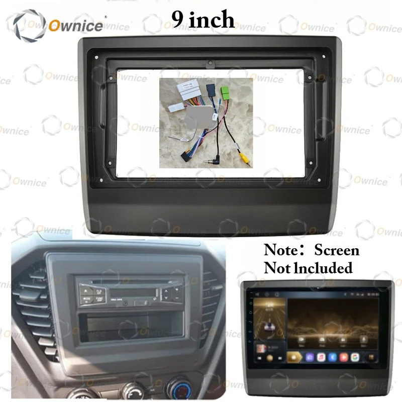 Ownice 9 Inch Quadlock Car Android Radio Frame for Isuzu D-max 2020 2 DIN Fascia Stereo Panel 16 PIN Harness Wire Canbus Box