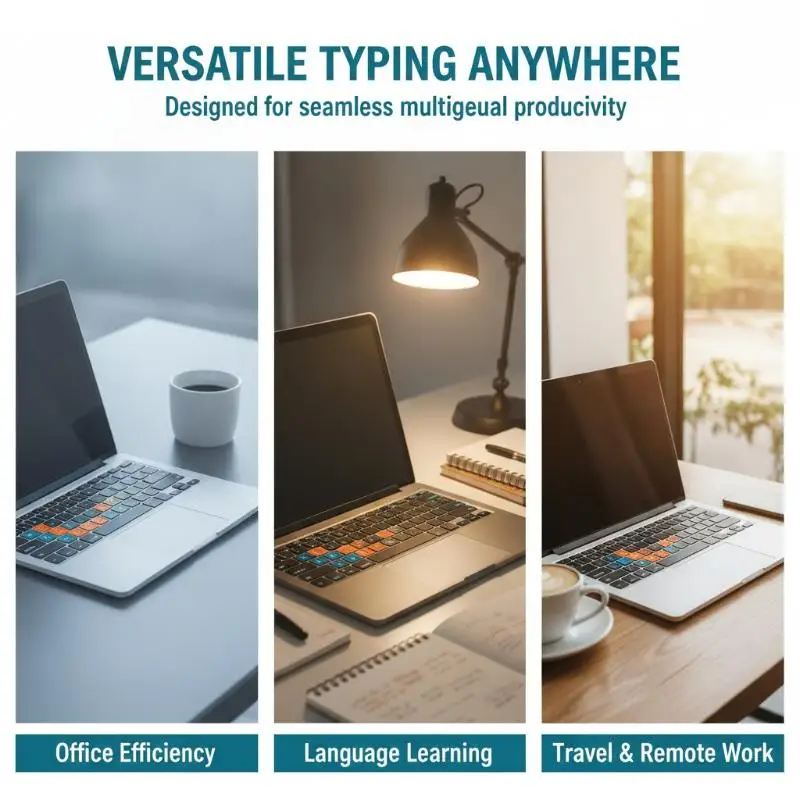 3Pcs Arabic Transparent Keyboard Stickers Language Letter Red White Labels Computer PC Dustproof Laptop Accessories