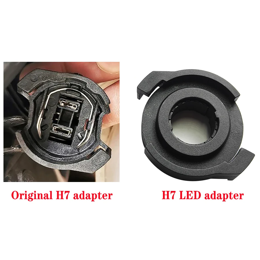 2Pcs Newest H7 LED Adapter Holder For Ford Kuga VW Passat B6 Magotan  Sagitar Alfa Romeo Headlight Lamp Base