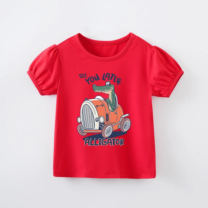 Baby Clothing Casual Clothing Fashion Printed Short Sleeve Clothing Solid color Boys Girls T-shirt Summer red