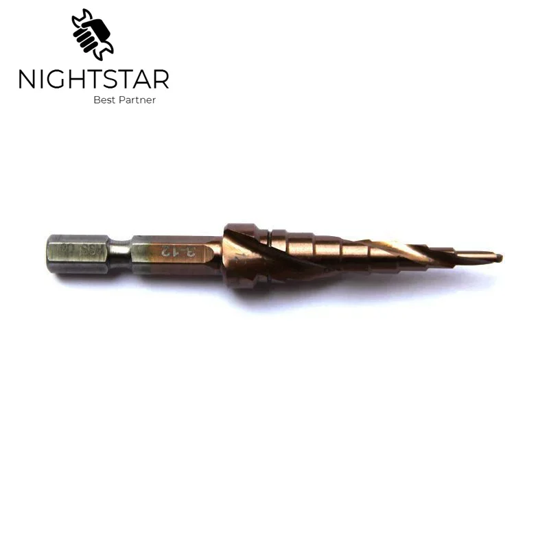 5Pcs HSS Cobalt หลายรู3-12 4-12 4-22 6-24 4-32Mm Hex Shank 1/4นิ้วเกลียวขลุ่ย Grooved Step Mata Bor HSS M35 Co