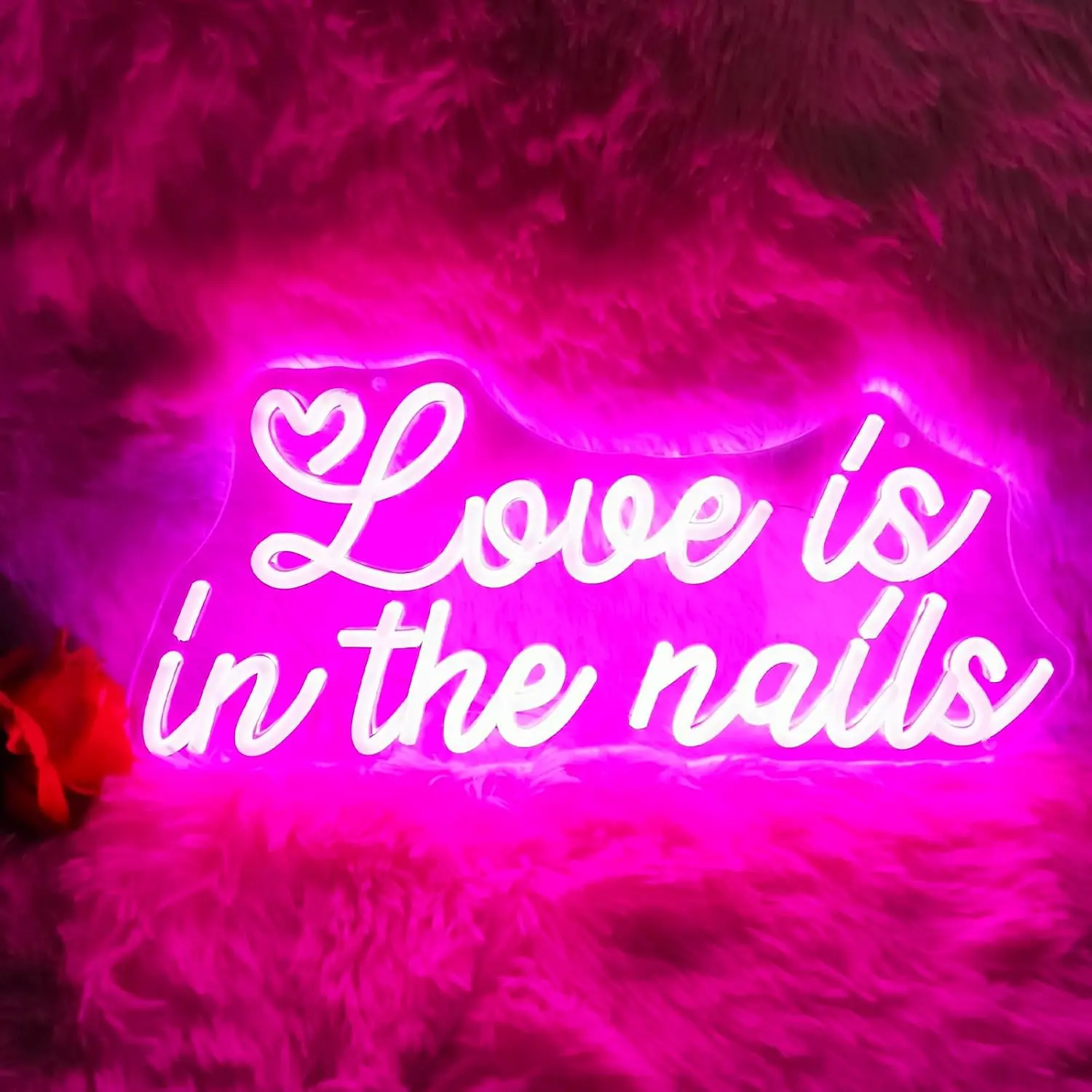 Love Is In The Nails Neon Sign Led Neon Light For Nail Salon Beauty Shop Bedroom Studio Party Decoration Gifts Business Signage
