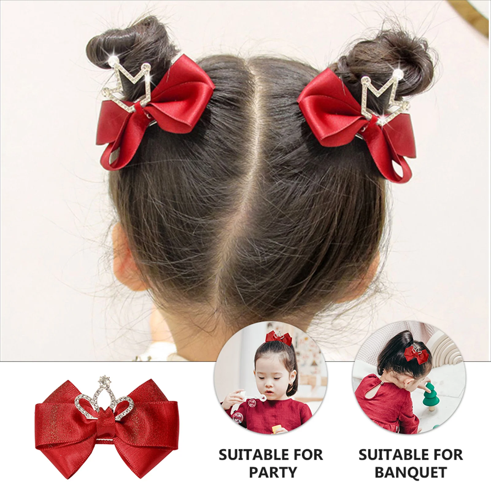 3 قطع دبوس شعر على شكل فيونكة، مشابك شعر ملونة مبتكرة للفتيات، إكسسوارات شعر أنيقة، ديكور مناسب للاستخدام اليومي لحفلات الزفاف