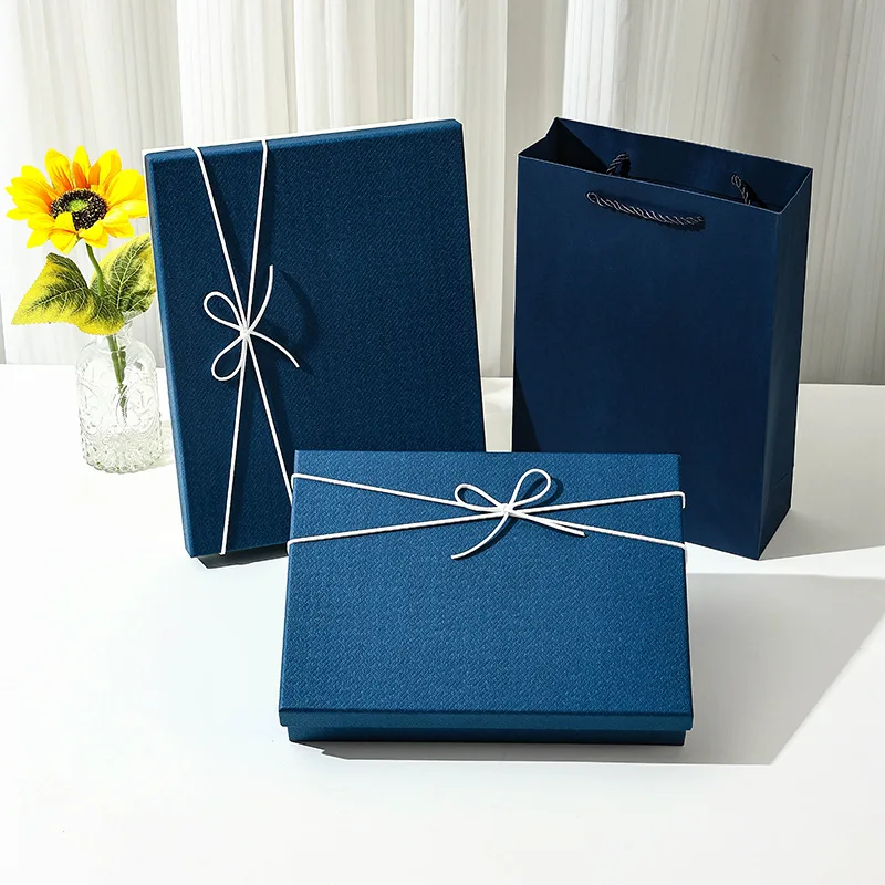 Custom. In Stock Direct Delivery Blue Box Empty Box Thermal Underwear Packaging Box Shirt Box Cashmere Sweater Scarf P