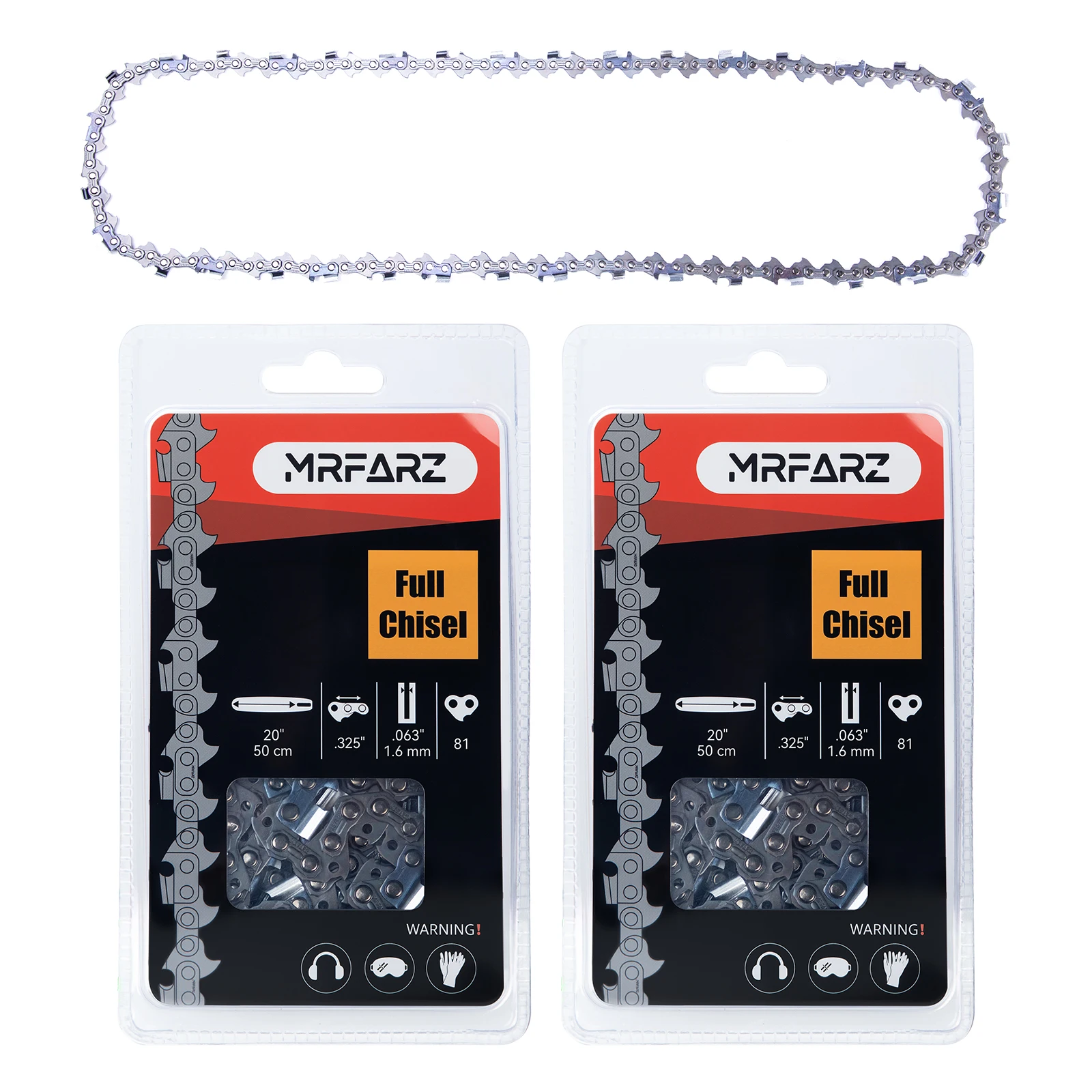 

MRFARZ 20 Inch Chainsaw Chain 2 Chains .325" Pitch .063" Gauge 81 Drive Links- 26RS 81 Fits Stihl (PRE 2023 .063" Gauge) MS291