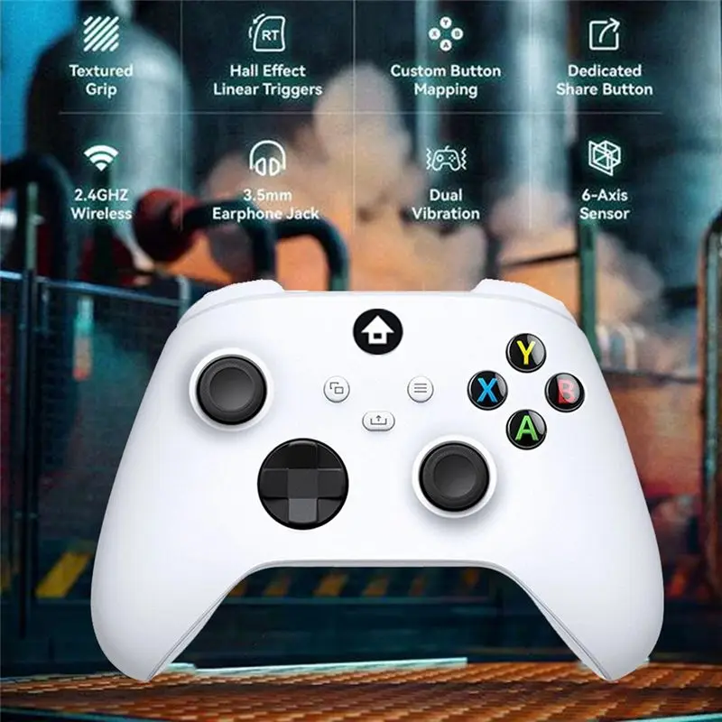 Y44A Wireless Game Controller Adapter for One Series X S, 2.4GHz Gamepad Receiver for Windows PC Durable White