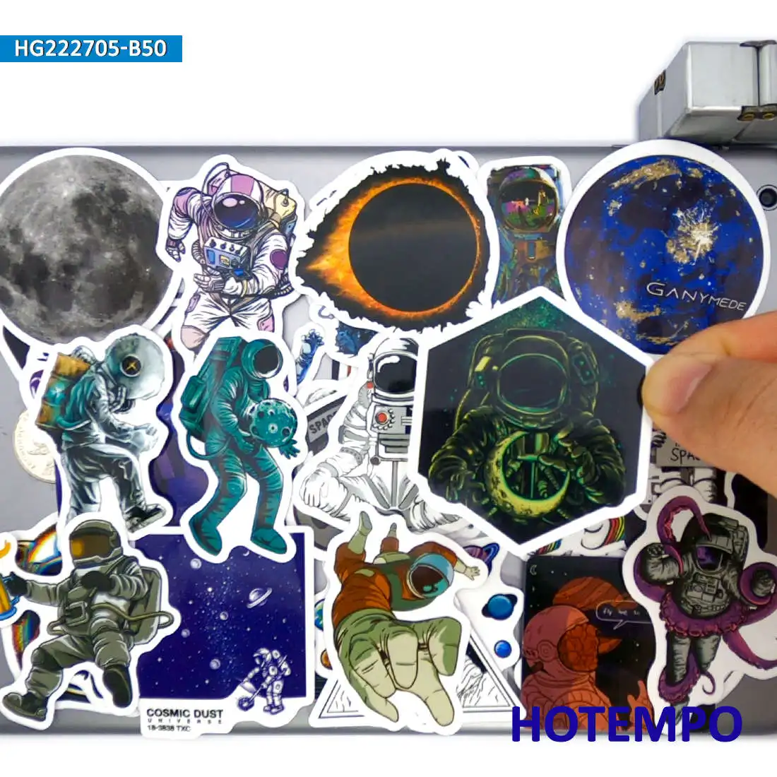 50PCS Funny Space Travel Galaxy Planet Spacecraft Astronaut Stickers for Skateboard Bike Motorcycle Car Phone Laptop Sticker Toy