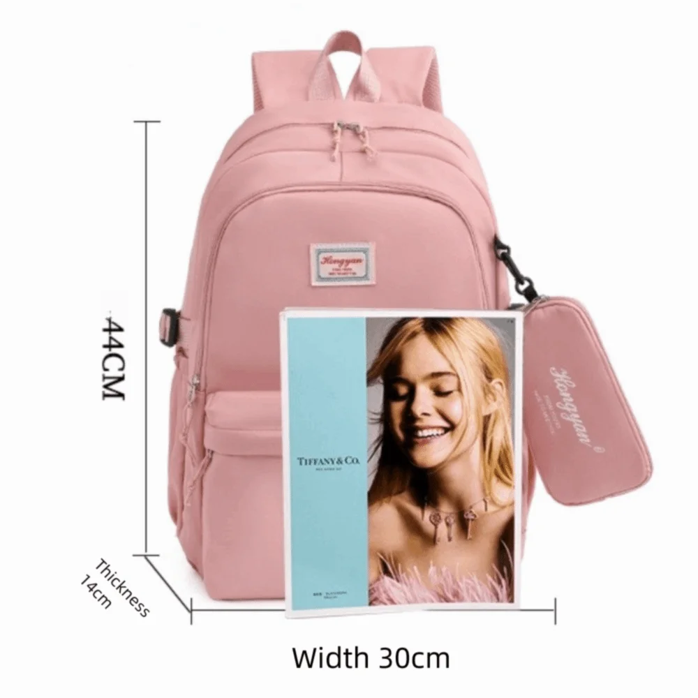 Fashion Oxford Cloth Backpack 2 in 1 Large Capacity Book Bag Multifunction Waterproof School Rucksack College