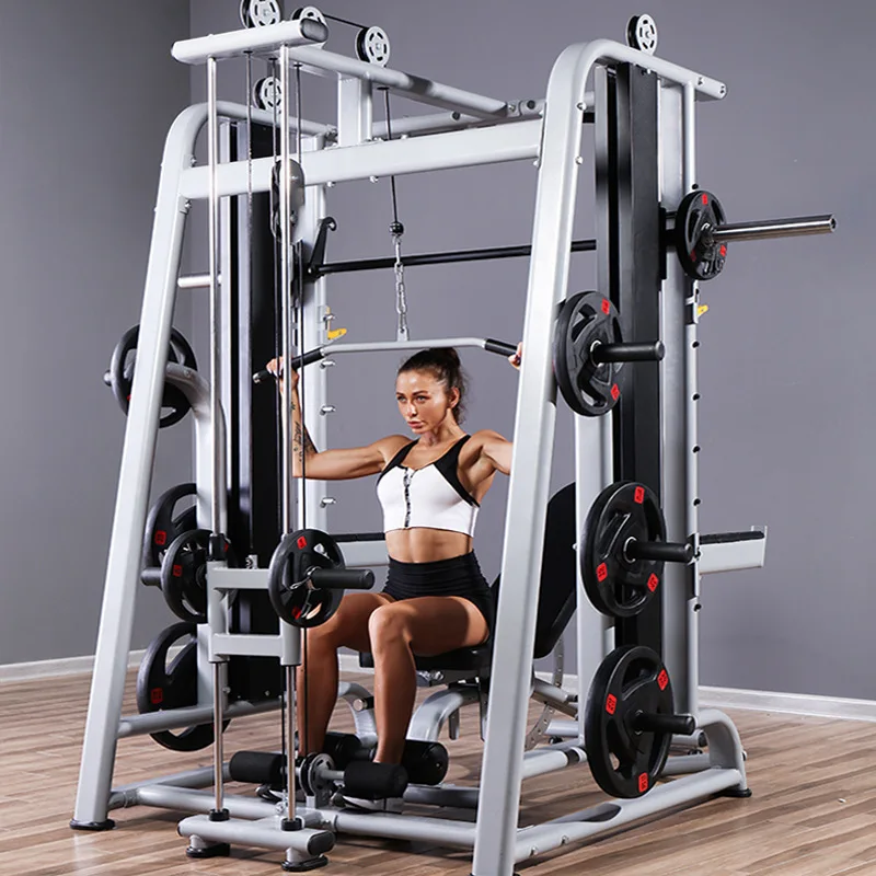 Gym fitness muti functional trainer squat rack strength training bodybuilding smith machine power cage gym equipment