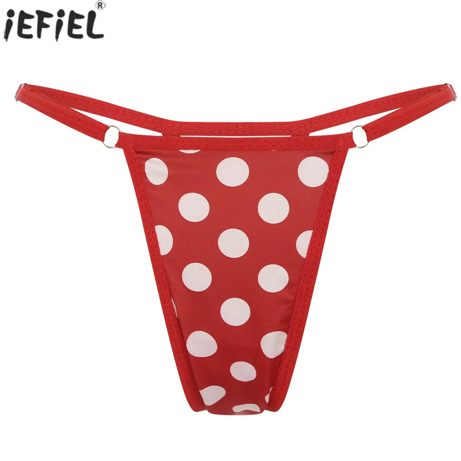 

Adult Women Low Rise Mini Straps Bikini Panties Sexy Dot Printed T-back Thongs Daily Underwear Bikini Swim Pool Party Underpants