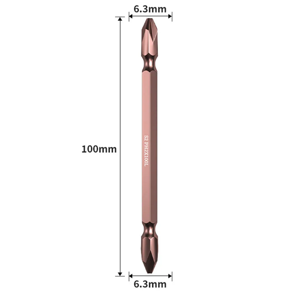 1pcs Double Head PH2 Magnetic Screwdriver Bits 65/100/150/200/250/300mm For Pneumatic Screwdriver Professional Electrician Tools