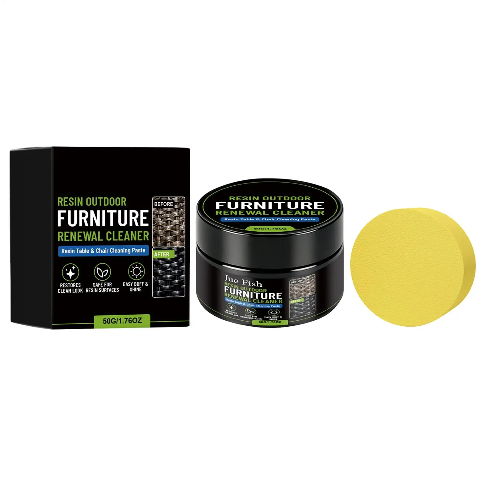 Furniture Wax 50g Outdoor Hardwood Tables Repair Wax with Sponge Furniture Restoration for Outdoor Cabinet Shine Hardwood Couch
