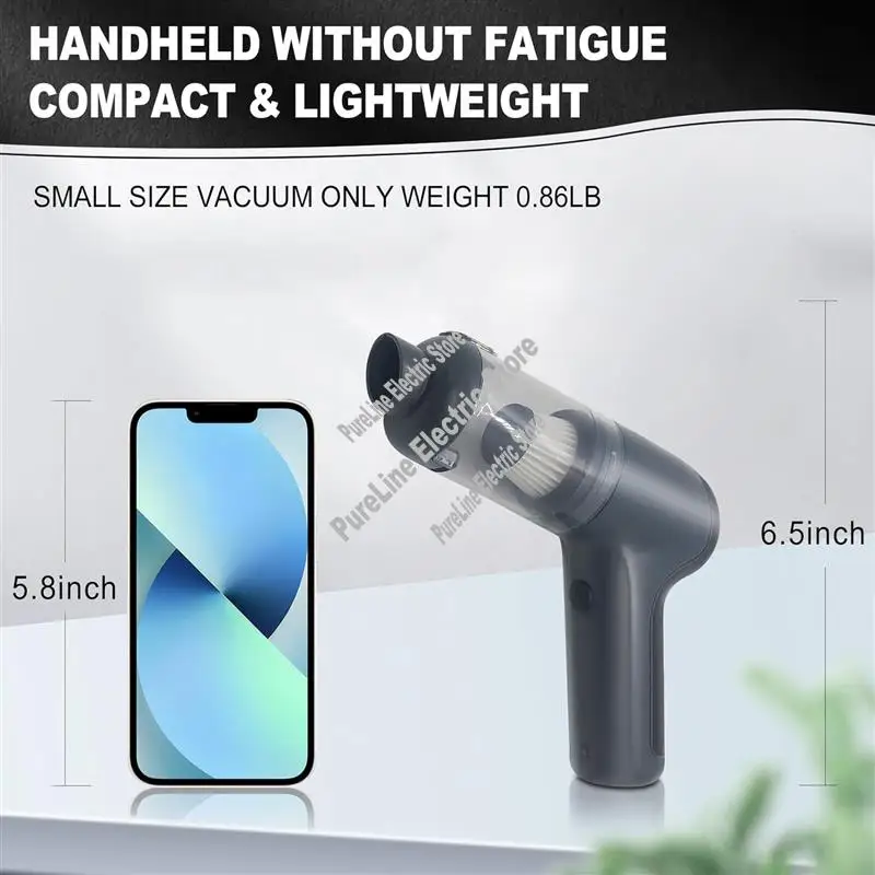 ハンドヘルド掃除機コードレス、車用掃除機ポータブル充電式3 in 1ダストバスター&エアブロワー&ポンプ、5.5Kpaハンド