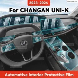 TPU For CHANGAN UNI-K 2023 2024 Transparent Protective Film Car Interior Central Control Navigation Panel Accessories Sticker