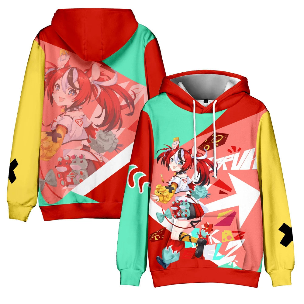 

Hakos Baelz VTuber Anime Hoodie Long Sleeve Man Woman Sweatshirt Harajuku Streetwear 2023 New Japanese Manga 3D Clothes