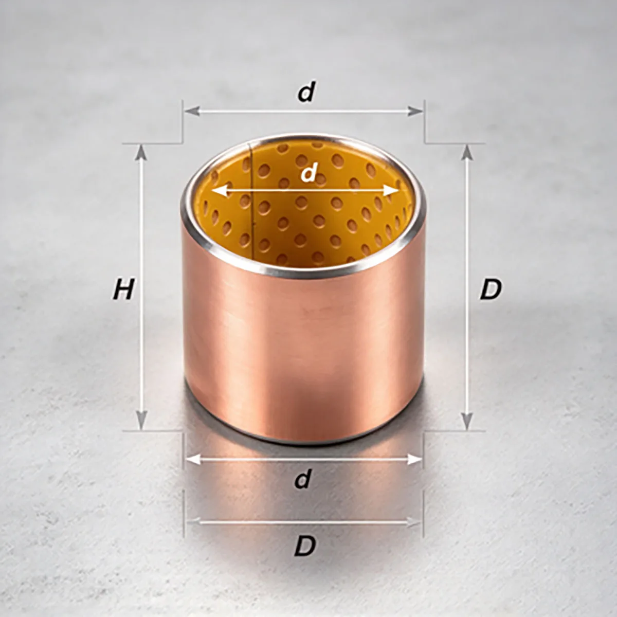Boundary Lubrication Copper Back Bushing with Oil Holes SF-2 Composite Bearing Sleeve Medium Load