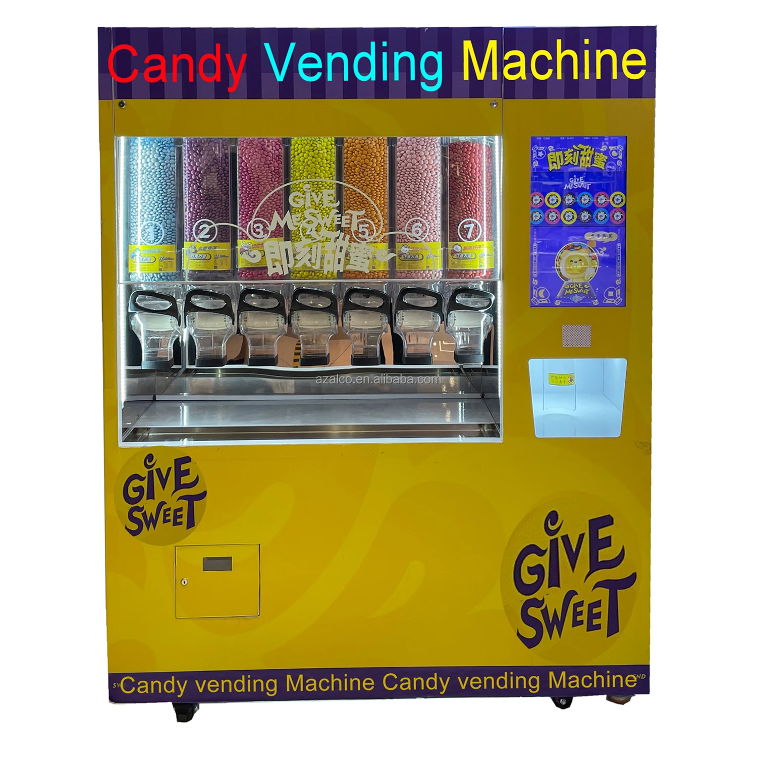 система автоматическая доставка, не нужно собирать чашкиИнтеллектуальный торговый автомат Candy с оплатой банкнот с монетами