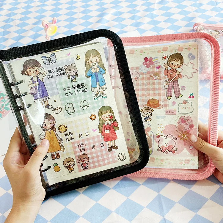 A5 A6 A7 A8 Zipper Binder Photo Card Collection Book Postcard Organizer Diary Notebook School Stationery