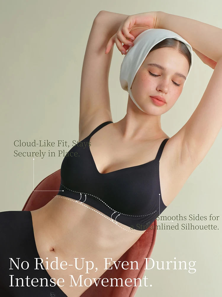 

SUJIIN Women's Wireless Push Up Bras Sexy Seamless Invisible Soft Support Bralette Lady Thin Lift Bra for Small Chest MX390