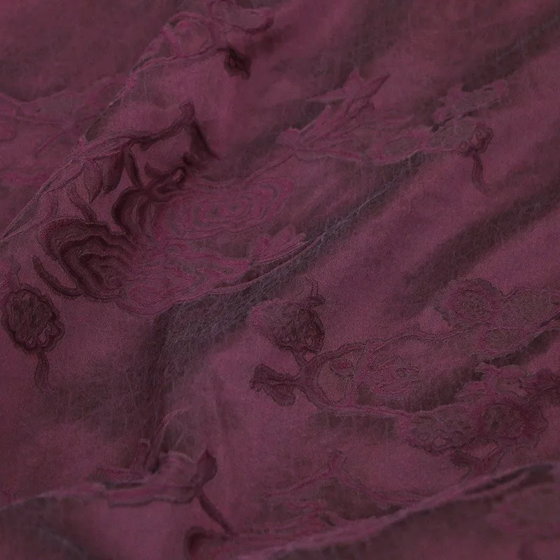 

Plain satin turtle-patterned gauze silk jacquard fabric ramie