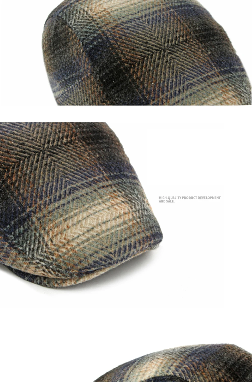 HT4883 Herren Berets Frauen Herbst Winter Plaid Wolle Baskenmütze Hut Künstler Maler Achteckige Flache Kappe Männlich Weiblich Einstellbare Baskenmütze Kappen – Detail 5