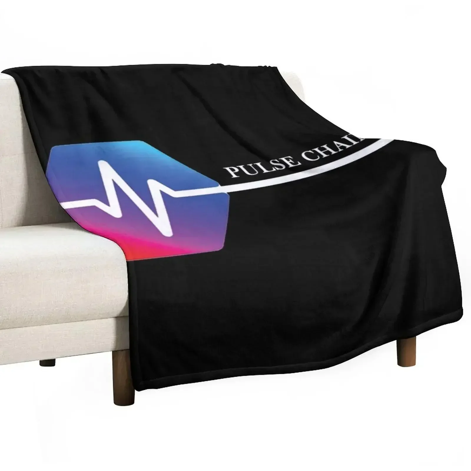 New PulseChain PLS Crypto Cryptocurrency HEX Staker Logo Throw Blanket Travel Loose valentine gift ideas Sofas Blankets