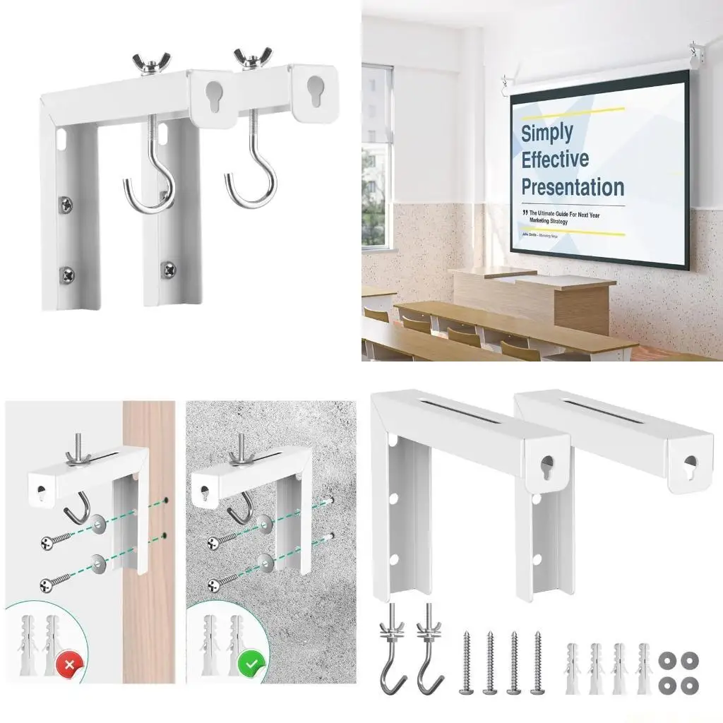 M5TD Universal Projector Screen Wall Mount L Brackets Wall Hanging Mount Adjustable